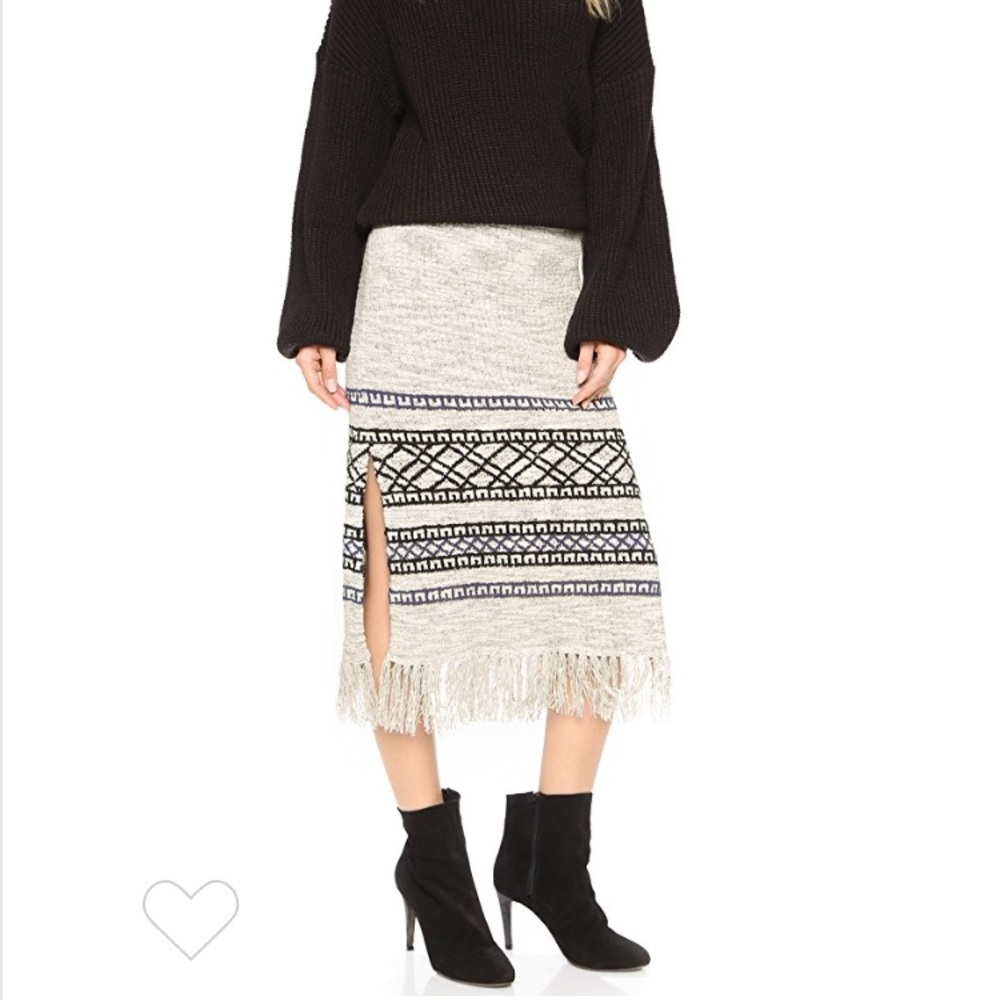Free People Fringe Sweater Skirt